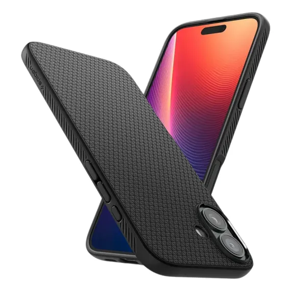 ЧЕХОЛ SPIGEN IPHONE 16 LIQUID AIR, МАТОВЫЙ ЧЕРНЫЙ
