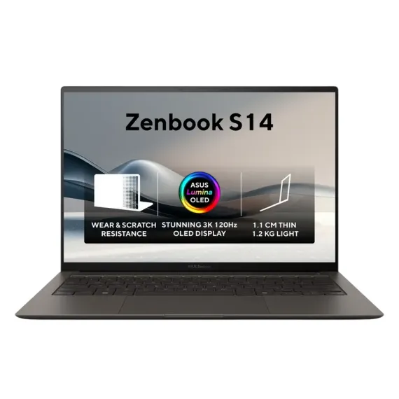 НОУТБУК 14" ASUS ZENBOOK S 14 OLED UX5406SA, ZUMAIA GRAY, INTEL CORE ULTRA 7 258V, 32ГБ/1024ГБ, WINDOWS 11 HOME