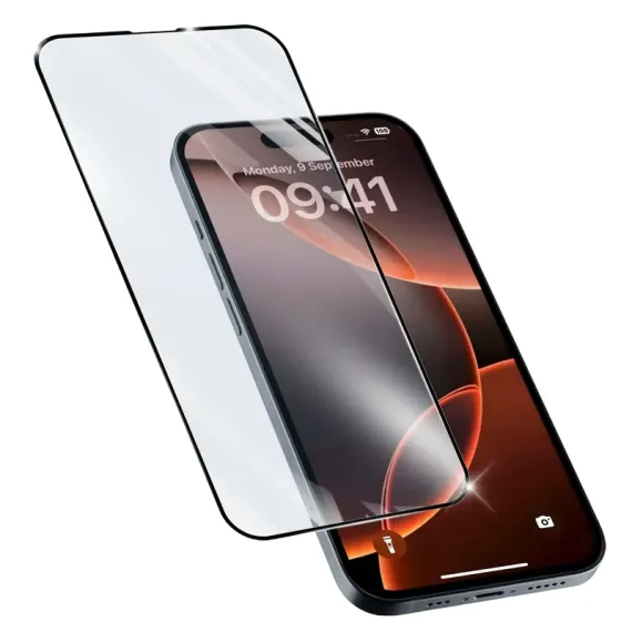 ЗАЩИТНОЕ СТЕКЛО CELLULARLINE IMPACT GLASS CAPSULE - IPHONE 16 PRO, ЧЁРНЫЙ