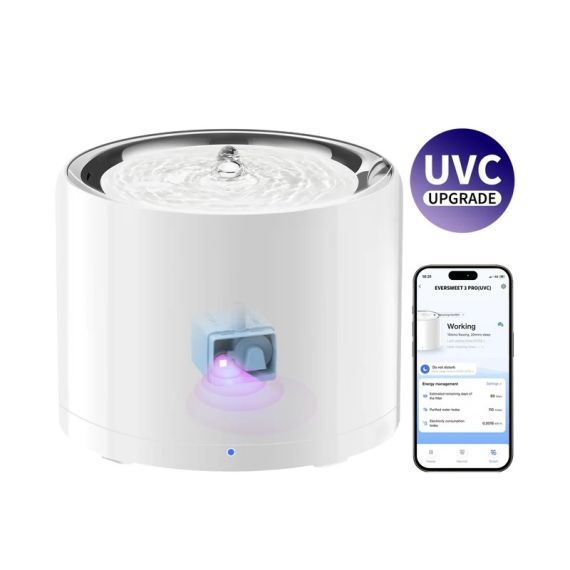 УМНЫЙ ПИТЬЕВОЙ ФОНТАН ДЛЯ ЖИВОТНЫХ PETKIT EVERSWEET 3 PRO (UVC)/ 1.8L