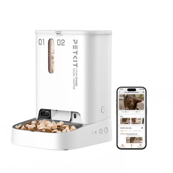 АВТОМАТИЧЕСКАЯ КОРМУШКА C ВИДЕО КАМЕРОЙ PETKIT YUMSHARE DUAL-HOPPER/ WI-FI AND BLUETOOTH/ 5L