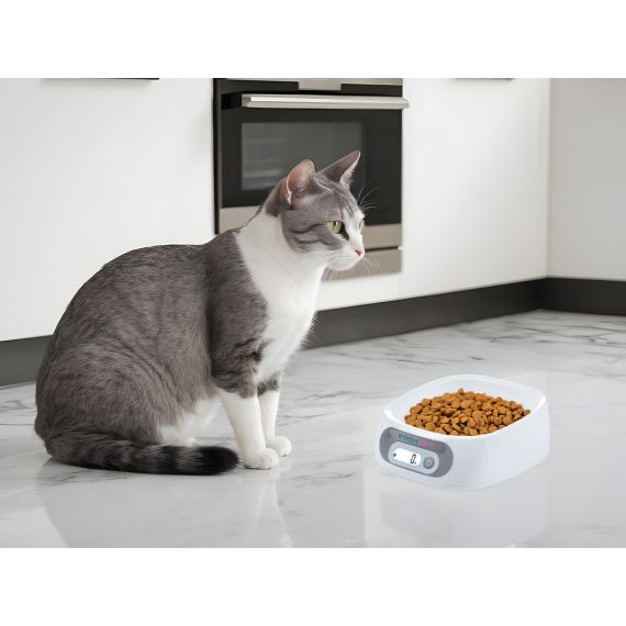 ЧАША СО ВСТРОЕННЫМИ ВЕСАМИ EASY PET IMPCBA110 / 0.6 L / LCD DISPLAY / WHITE