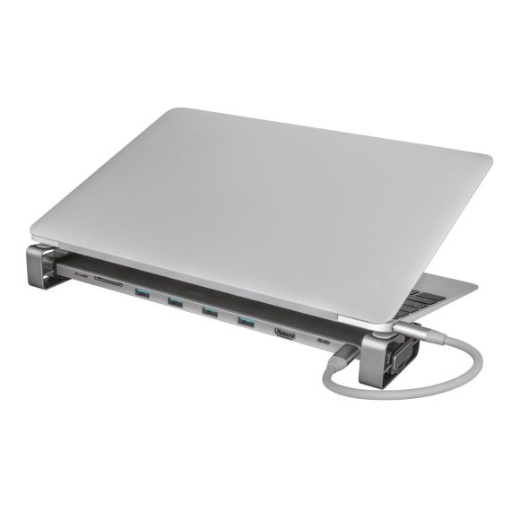 МНОГОПОРТОВЫЙ АДАПТЕР TRUST DALYX/ USB-С/ 4XUSB-A/ 2XUSB-C/ HDMI/ RJ45/ SD/ MICROSD