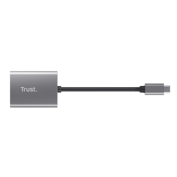 КАРДРИДЕР TRUST DALYX / USB-C, MICROSD / SDHC/SDXC, CABLE LENGTH 8 CM / SILVER