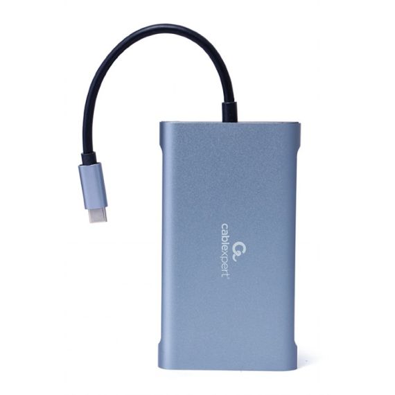 МНОГОПОРТОВЫЙ АДАПТЕР GEMBIRD A-CM-COMBO7-01/ USB-C/ 3XUSB-A/ 1XUSB-C (PD 100W)/ HDMI/ VGA/ MINIJACK 3.5MM/ SD/ MICROSD