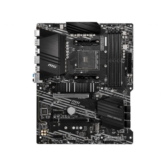 MSI B550-A PRO, SOCKET AM4, AMD B550, DUAL 4XDDR4-4400+, APU AMD GRAPHICS, HDMI, DP, 2XPCIE4.0 X16, 6XSATA3, RAID, 2XM.2 GEN4.0 X4, 2XPCIE X1, ALC897 HDA, 1XGBE LAN , 2XUSB3.2GEN2(TYPE A+C), 5XUSB3.2(1XTYPEC+4XTYPEA), RGB MYSTIC LIGHT, ATX