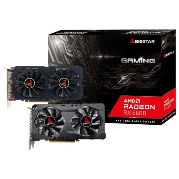 ВИДЕОКАРТА BIOSTAR GAMING RADEON RX 6600 OC/ 8GB/ GDDR6/ 128BIT