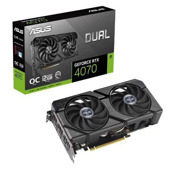 ВИДЕОКАРТА ASUS DUAL GEFORCE RTX 4070 EVO OC EDITION/ 12GB/ GDDR6/ 192BIT