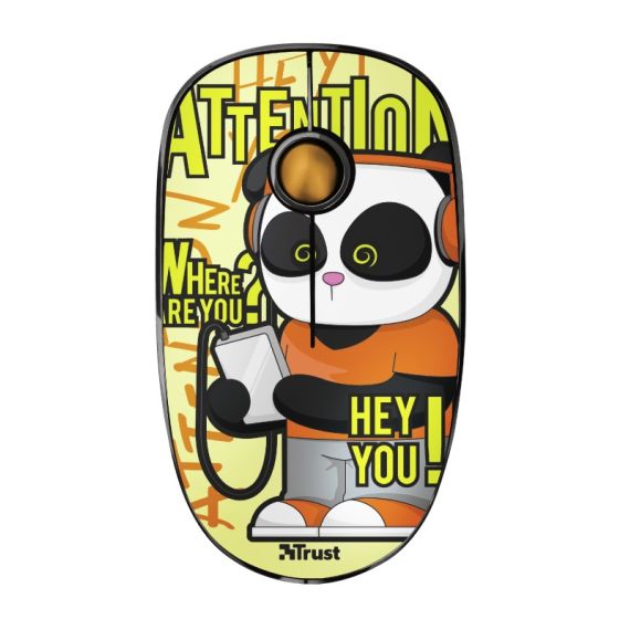 TRUST SKETCH YELLOW WIRELESS MOUSE, SILENT CLICK, 15M  2.4GHZ, MICRO RECEIVER, 1600 DPI, 3 BUTTON, USB