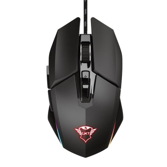 TRUST GAMING GXT 950 IDON ILLUMINATED MOUSE, 500 - 6000 DPI, MECHNICAL BUTTON, 7 PROGRAMMABLE BUTTON, RGB LIGHTING, 1,8 M USB, BLACK