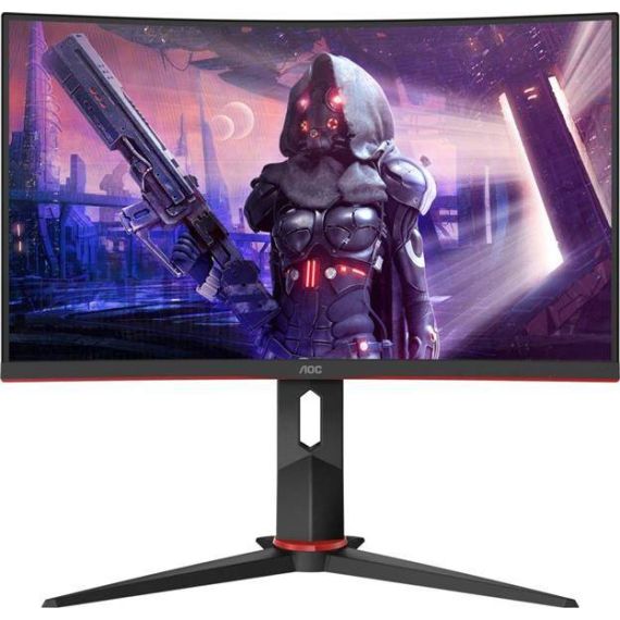 23.8" GAMING MONITOR AOC  C24G2U/BK / 1MS / CURVED / 165HZ / BLACK/RED