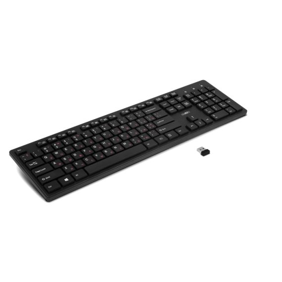 SVEN KB-E5800W, WIRELESS KEYBOARD, 104 KEYS,12 FN-KEYS SLIM COMPACT DESIGN, LOW-PROFILE KEYS WITH SMOOTH STROKE, NANO RECEIVER, USB, РУС/УКР/ENG, BLACK