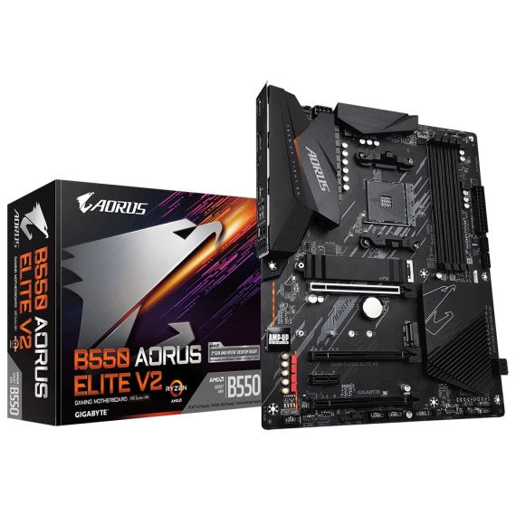GIGABYTE B550 AORUS ELITE V2, SOCKET AM4, AMD B550, 12+2PHASES, DUAL 4XDDR4-4733, APU AMD GRAPHICS, HDMI, DP, 3XPCIE 4.0 X16, 4XSATA3, RAID, 2XM.2PCIE 4.0, 1XPCIEX1, ALC1220 HDA, SPDIF, 2.5GBE LAN, 2XUSB3.2 GEN2, 6XUSB3.2, RGB FUSION 2.0, ATX