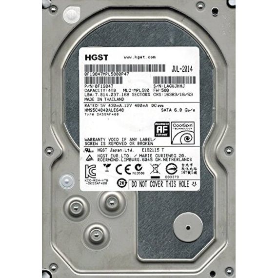 3.5” HDD WD (HITACHI) MEGASCALE DC 4000.B / 4.0TB / 5700RPM / 64MB / SATAIII