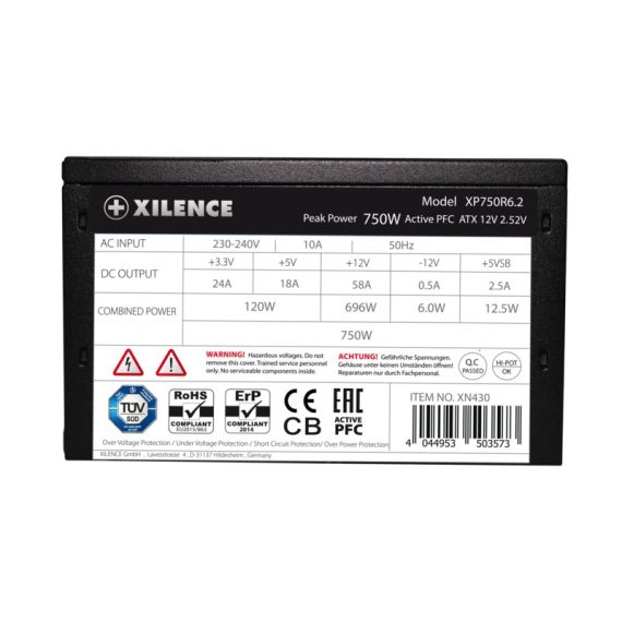 БЛОК ПИТАНИЯ 750W XILENCE ”PERFORMANCE C” SERIES,  XP750R6.2 (XN430)