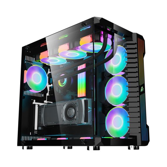 ИГРОВОЙ КОРПУС 1STPLAYER SP9 / NO PSU / SIDE-WINDOW / 7X120MM / ATX / BLACK