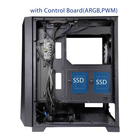 КОРПУС XILENCE XILENT BREEZE XG131 / W/OPSU / SIDE PANEL / 3X ARGB 120MM + 1X120MM / ATX / BLACK