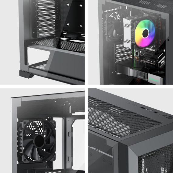 КОРПУС XILENCE XILENT X | XG151 / W/OPSU / WITH TEMPERED GLASS SIDE PANEL / 3X ARGB 120MM + 1X120MM / ATX / BLACK