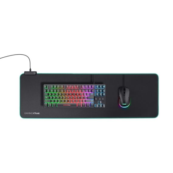 TRUST GAMING GXT 764 GLIDE-FLEX XXL MOUSE PAD, RGB, SUPPORTED SENSOR TYPE: LASER, OPTICAL, XXL SIZE: 930X300X3MM, ANTI-SLIP BOTTOM