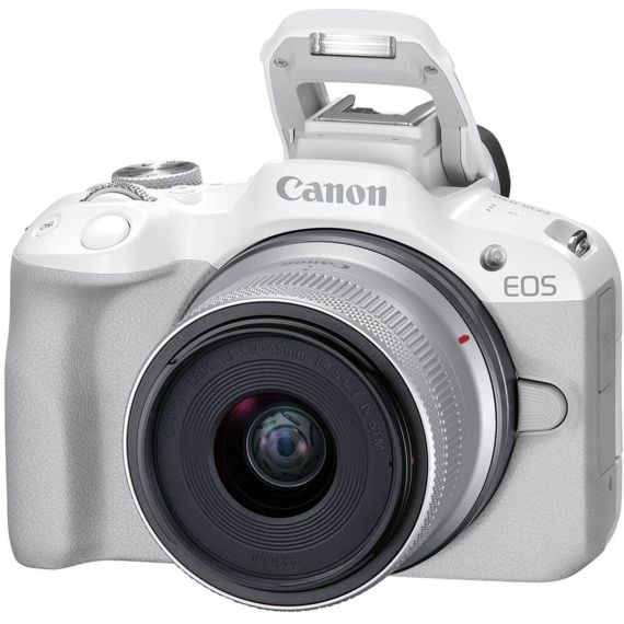 БЕЗЕРККАЛЬНАЯ КАМЕРА CANON EOS R50 + RF-S 18-45 F/4.5-6.3 IS STM WHITE  (5812C030)