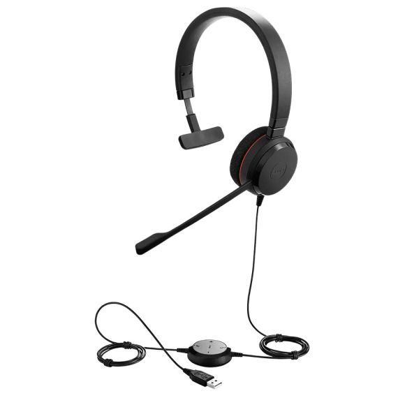 НАУШНИКИ JABRA EVOLVE 20 MS / NOISE CANCELLING MICROPHONE / USB / BLACK