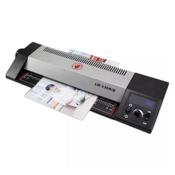 QSMILE LM330IDX A3, BLACK, ROLLERS: 2(HOT SHOE), REVERSE, INPUT WIDTH: 330 MM,SPEED: 55 CM/MIN, MIN FILM THICKNESS: 160(2*80) MICRONS, MAX. FILM THICKNESS: 250(2*125) MICRONS, MIN FILM SIZE: CREDIT CARD SIZE (54*86 MM), MAX. PAPER SIZE: A3, MAX. LAM. THIC