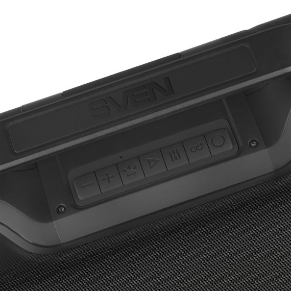 ПОРТАТИВНАЯ КОЛОНКА SVEN PS-390 BLACK / 50W / BLUETOOTH / FM TUNER / USB / MICROSD / TWS