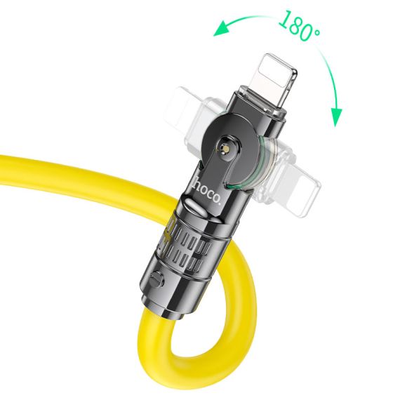 КАБЕЛЬ TYPE-C НА LIGHNING HOCO “U118 TRIUMPH” / 1.2M / ZINC ALLOY / 27W / BLACK