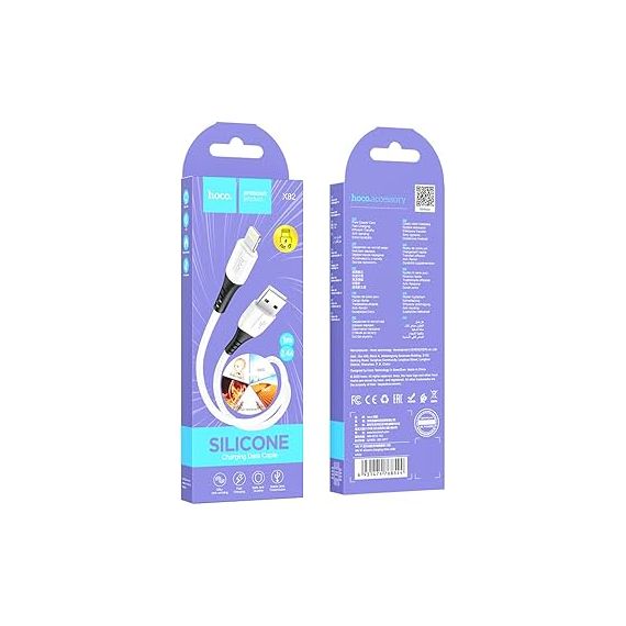 КАБЕЛЬ USB НА USB-C LIGHTNING HOCO X82 / 1M / SILICONE / UP TO 2.4A / WHITE