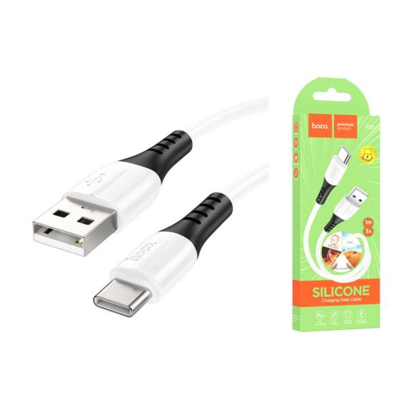 КАБЕЛЬ USB НА USB-C HOCO  X82 / 1M / SILICONE / UP TO 3A / WHITE