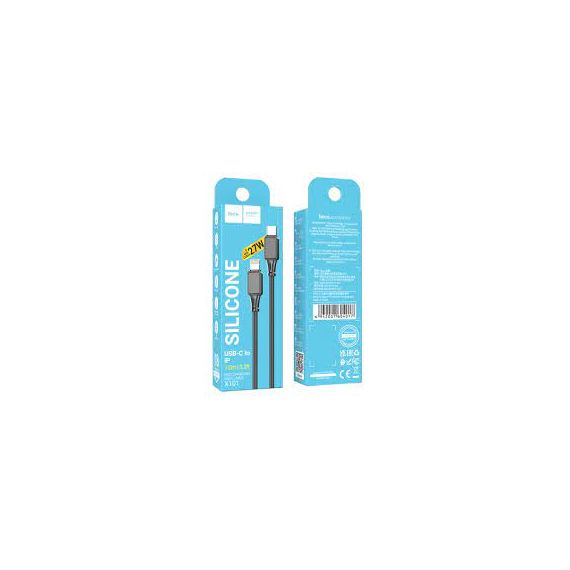 КАБЕЛЬ TYPE-C НА LIGHTNING HOCO “X101 ASSISTANT” / 1M / SILICONE / 27W / BLACK