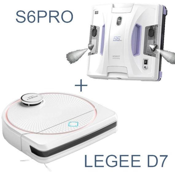 BUNDLE HOBOT ”VACUUM CLEANING ROBOT LEGEE D7 + WINDOW CLEANING ROBOT S6 PRO”