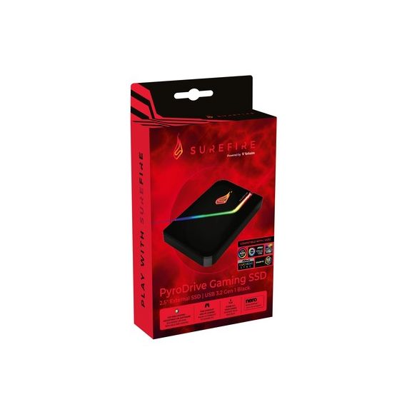 2.5” ВНЕШНИЙ ИГРОВОЙ SSD VERBATIM SUREFIRE PYRODRIVE / 2TB / USB 3.2 GEN1 / BLACK