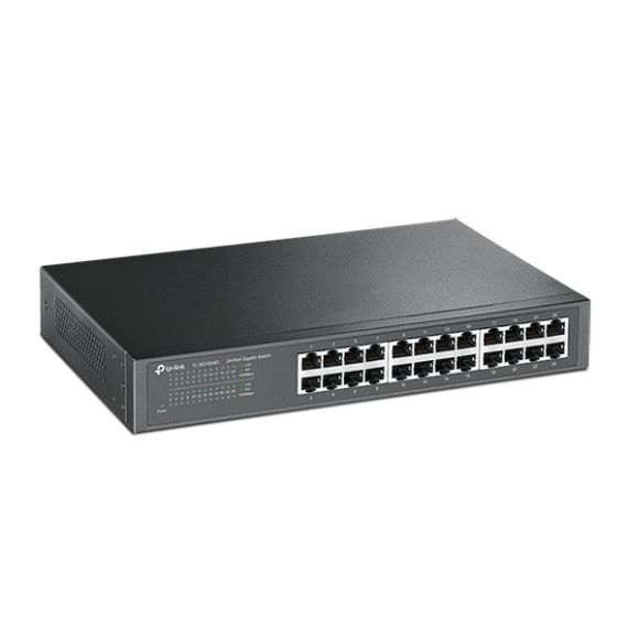 TP-LINK TL-SG1024D  24-PORT GIGABIT SWITCH, GIGABIT DESKTOP/RACHMOUNT SWITCH, 24 10/100/1000M RJ45 PORTS, 13-INCH STEEL CASE