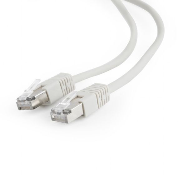 1 M, FTP PATCH CORD  GRAY, PP22-1M, CAT.5E, GEMBIRD, MOLDED STRAIN RELIEF 50U” PLUGS