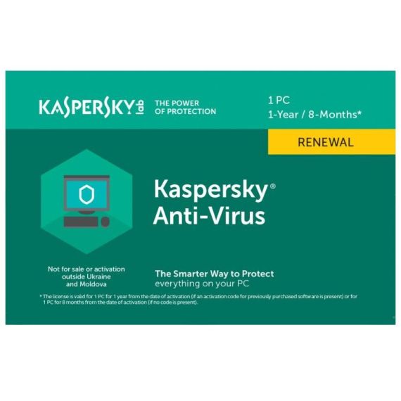 RENEWAL - KASPERSKY ANTI-VIRUS - 1 DEVICE, 12 MONTHS, CARD