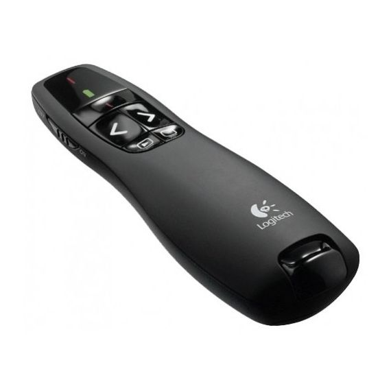 PRESENTER LOGITECH WIRELESS R400, RED LASER POINTER, INTUITIVE SLIDESHOW CONTROLS , UP TO 15-METER RANGE, BATTERY INDICATOR