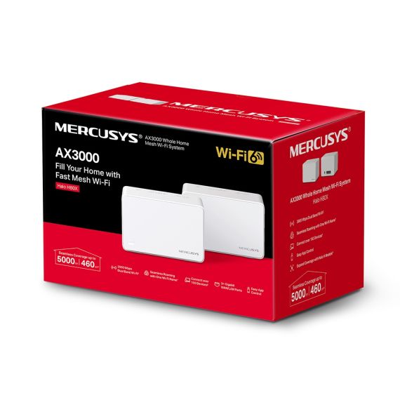 MESH WI-FI СИСТЕМА MERCUSYS HALO H80X (2-PACK)  / AX3000 DUAL BAND / 3 X GIGABIT LAN