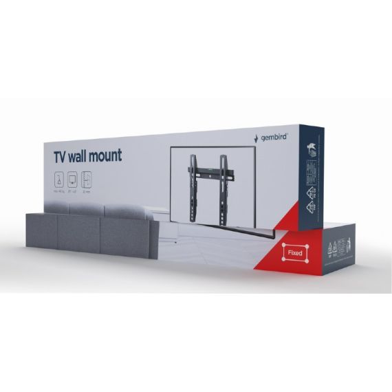 НАСТЕННОЕ КРЕПЛЕНИЕ ДЛЯ ТЕЛЕВИЗОРА (ФИКСИРОВАННОЕ)  23-42”  GEMBIRD ”WM-42F-02”, BLACK