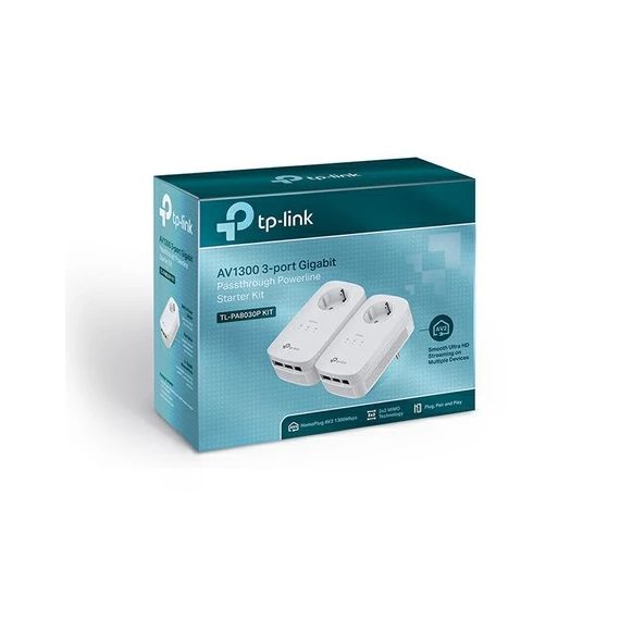 АДАПТЕРЫ POWERLINE TP-LINK  TL-PA8030P KIT / 1300MBPS  / 3 GIGABIT LAN PORT