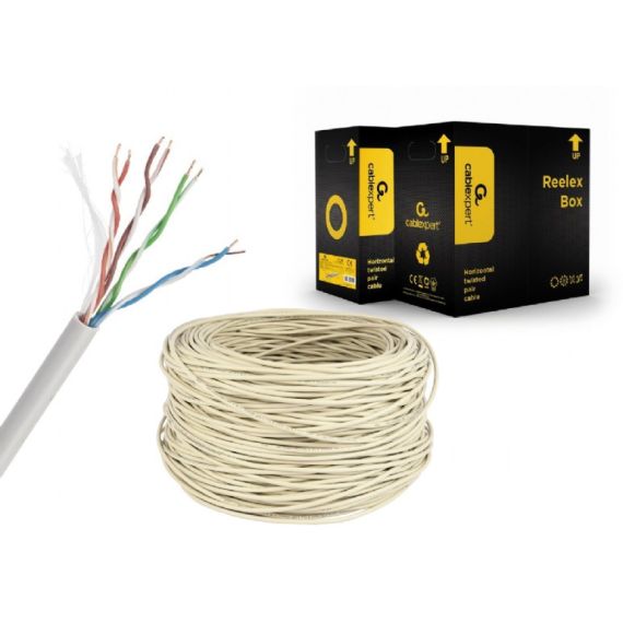 CABLE UTP GEMBIRD UPC-5004E-SO-LSZH, AWG24 SOLID COPPER, LOW SMOKE ZERO HALOGEN (LSZH) JACKET, 305M