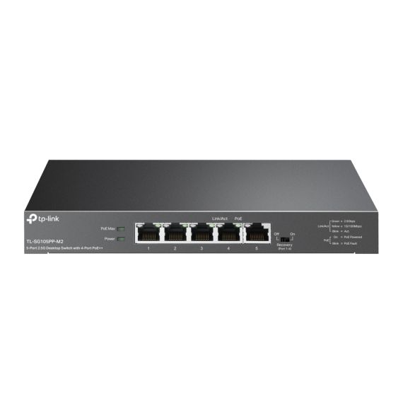 КОММУТАТОР TP-LINK TL-SG105PP-M2/ 5 PORT / 2.5GIGABIT / RJ45 / STEEL CASE