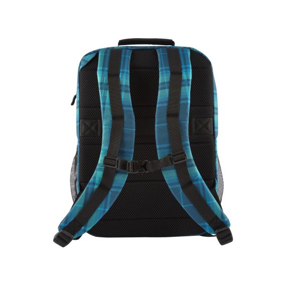16.1” NB BACKPACK - HP CAMPUS XL TARTAN PLAID BACKPACK - EXTRA-PADDED FLOATING LAPTOP POCKET, A DOUBLE-COIL, LOCKABLE ZIPPER, RAIN-REPELLANT MATERIAL.