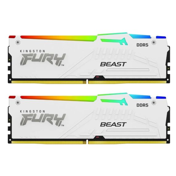 ОПРЕАТИВНАЯ ПАМЯТЬ KINGSTON FURY BEAST WHITE RGB EXPO DDR5 6000MHZ 32GB (KIT OF 2*16GB)