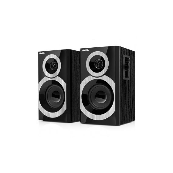SVEN SPS-619 BLACK,  2.0 / 2X10W RMS, HEADPHONE JACK, WOODEN, (3”+1”)