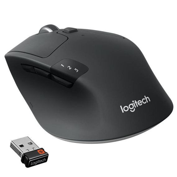LOGITECH WIRELESS MOUSE M720 TRIATHLON, BLACK, OPTICAL MOUSE, MULTI-DEVICE, HYPER-FAST SCROLLING, SWITCHING SEAMLESSLY BETWEEN 3 COMPUTERS, BLUETOOTH SMART AND 2.4GHZ WIRELESS CONNECTION, BLACK/WHITE, RETAIL