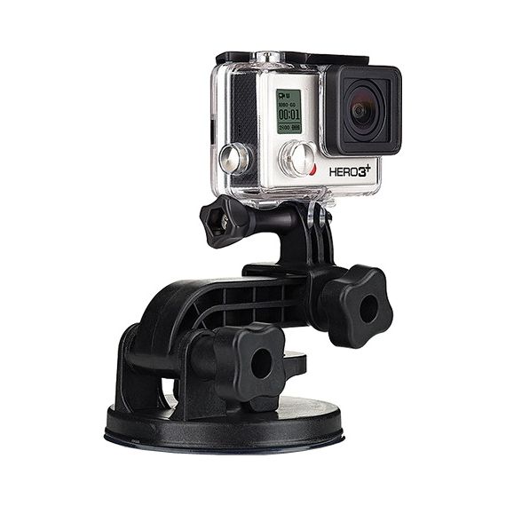 GOPRO SUCTION CUP MOUNT - TO ATTACH GOPRO TO CARS, BOATS, MOTORCYCLES AND MORE, SPEED OF 150+ MPH, COMPATIBLE WITH ALL GOPRO CAMERAS.