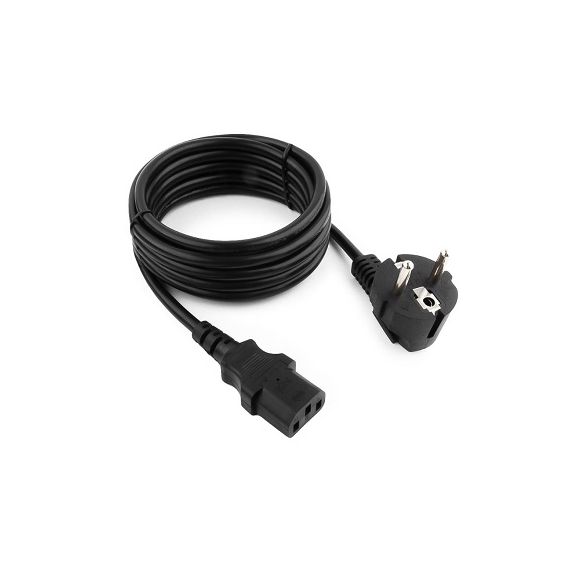 POWER CORD PC-186A-VDE,  1.8 M, SCHUKO INPUT AND RIGHT ANGLED C13 OUTPUT, WITH VDE APPROVAL, BLACK