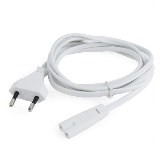 POWER CORD - 1.8M - CABLEXPERT PC-184/2, 1.8 M, EU 2 PIN INPUT PLUG, WHITE