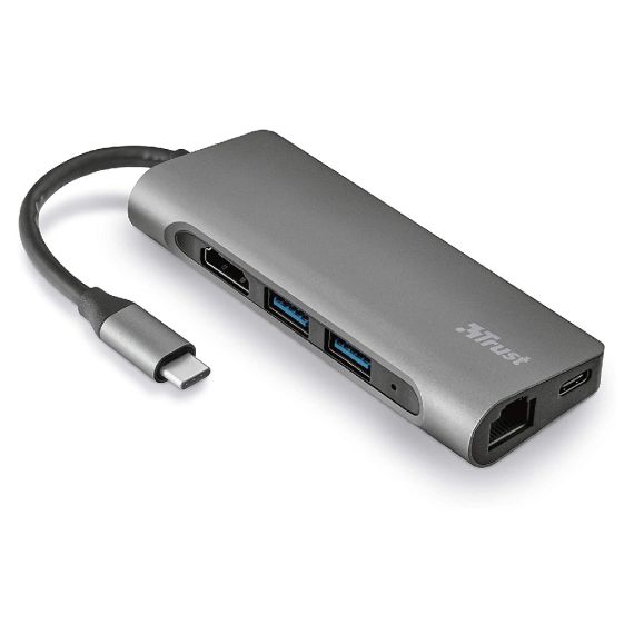 МНОГОПОРТОВЫЙ АДАПТЕР TRUST DALYX/ USB-C/ 1XUSB-C/ 2XUSB-A/ HDMI/ RJ45/ SD/ MICROSD